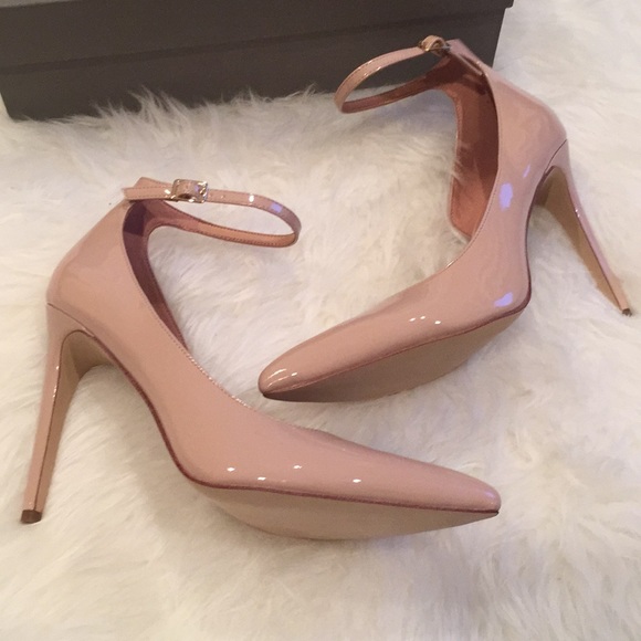 Halston Heritage Shoes - Halston Heritage Margo nude patent heels